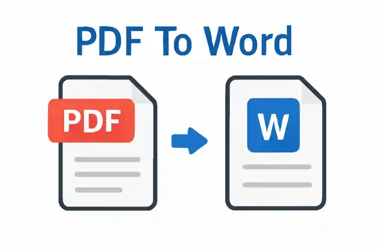 Arrows between a PDF and a DOCX